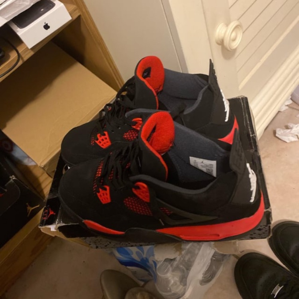 Jordan Black and Red Athletic Sneakers